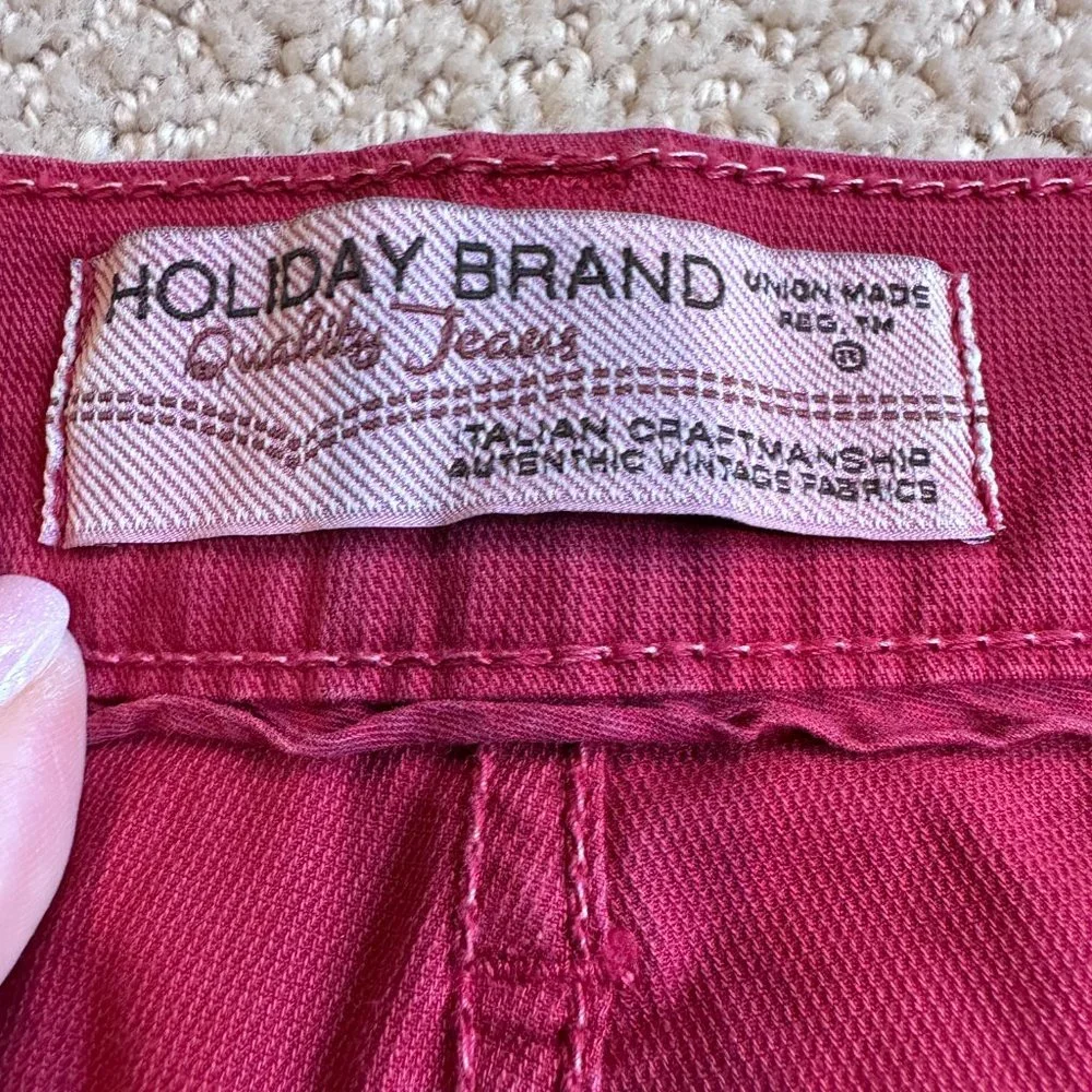Holiday Brand Jeans Pants Red Straight Leg Preppy Classic Casual Friday Size 32